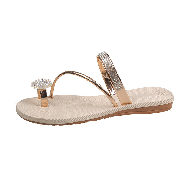 Women’s Casual Flat Strap Elastic Beach Sandals