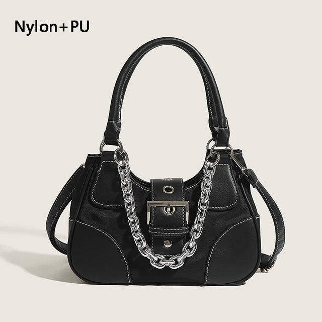 Luxury Women’s PU Leather & Canvas Shoulder Bag