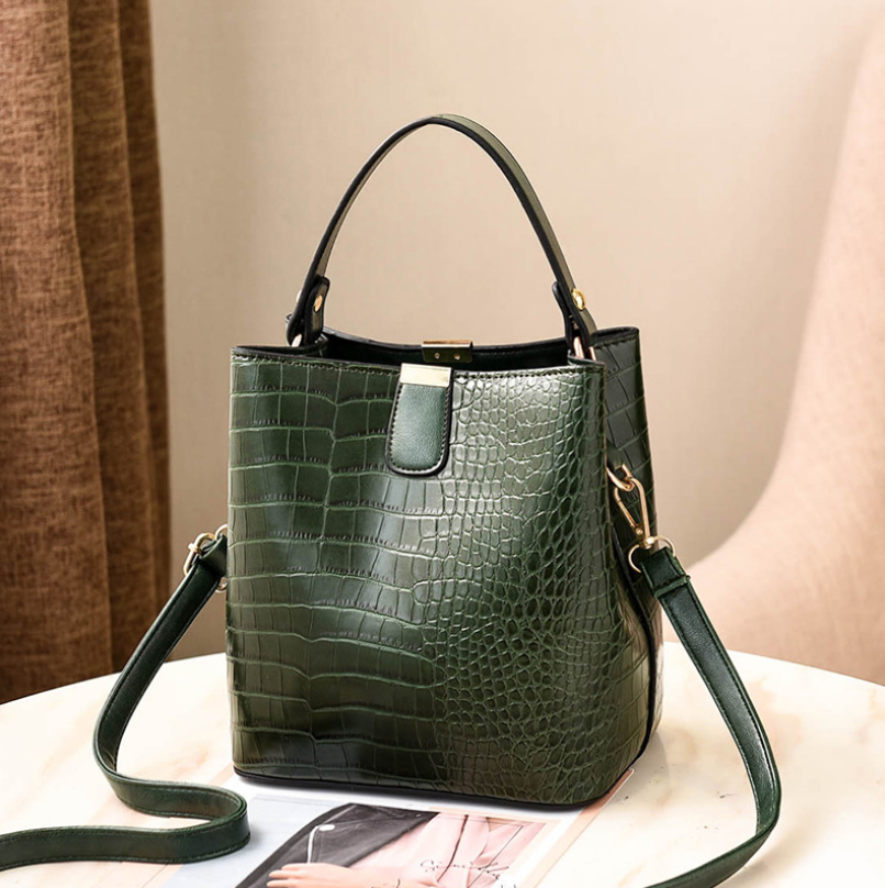 2019 Fashion Casual Women’s Crocodile Bucket Bag