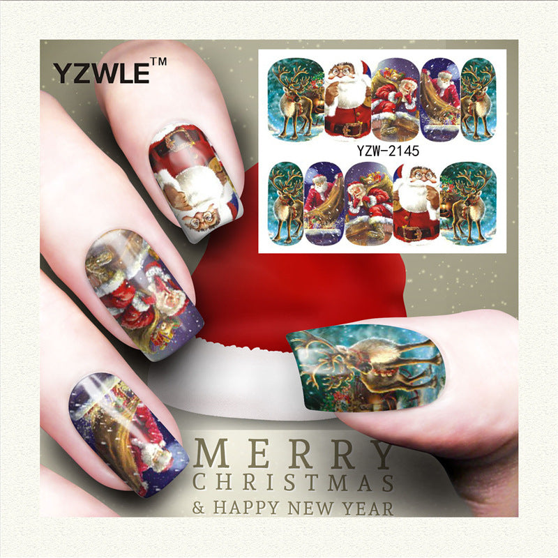 Nail Stickers Water Transfer for Winter Christmas Decor