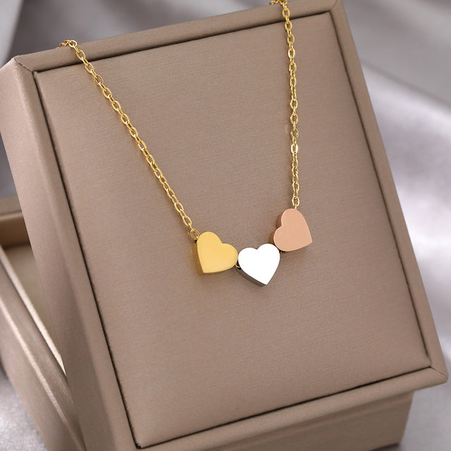 Stainless Steel Sweetheart Necklaces with Charms for Women