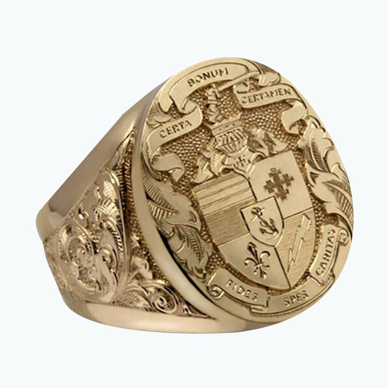 Vintage Engraved Godfather Ring for Fashion Enthusiasts