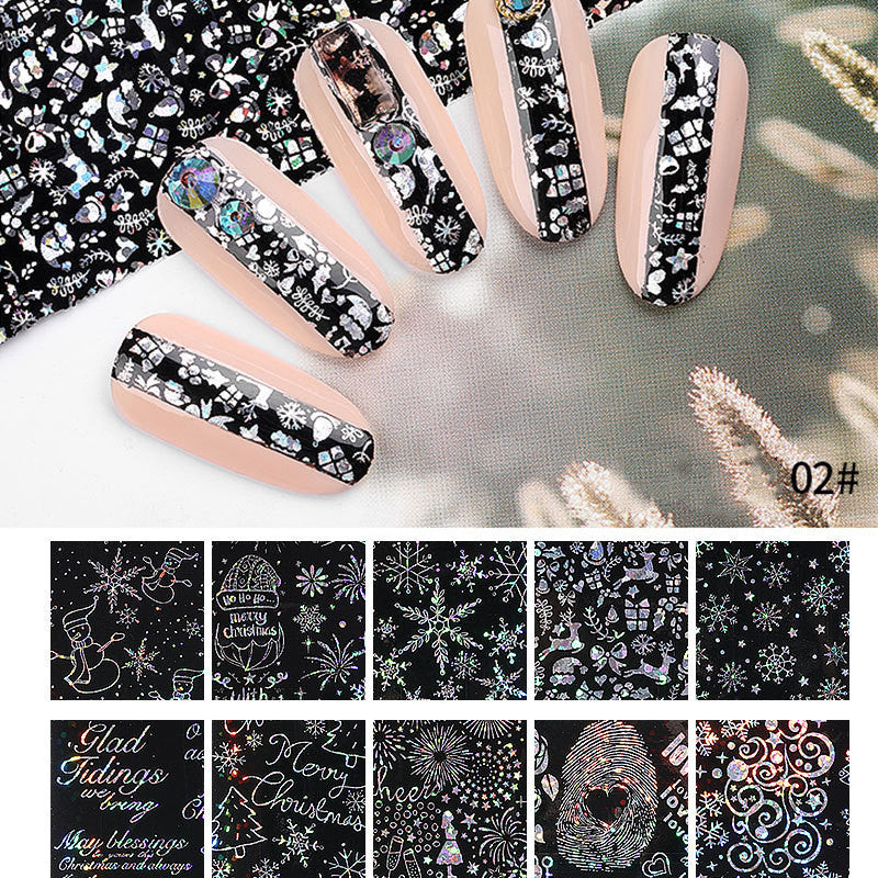 Christmas Galaxy Nail Transfer Stickers Set (10 Styles)