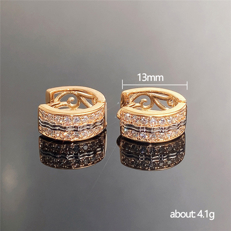 Hip Hop Style Unisex Earrings with Zircon Stone (Wholesale)