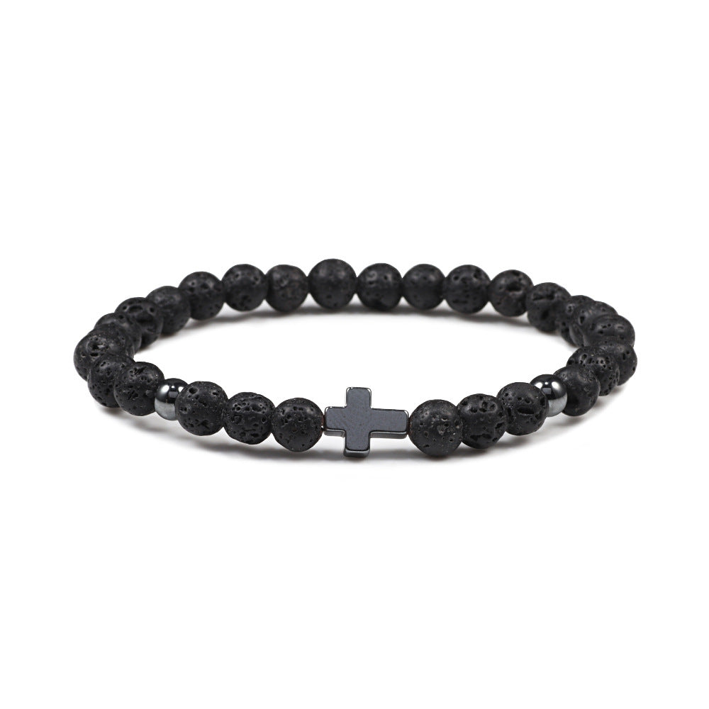 Fashion Hematite Beaded Stretch Bracelet with Turquoise