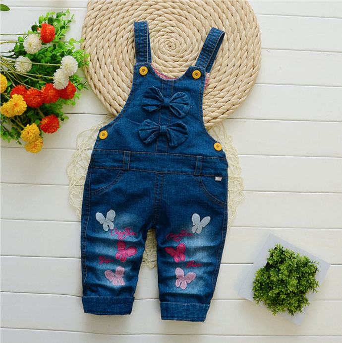 American Style Girl Faded Jeans Jumpsuit