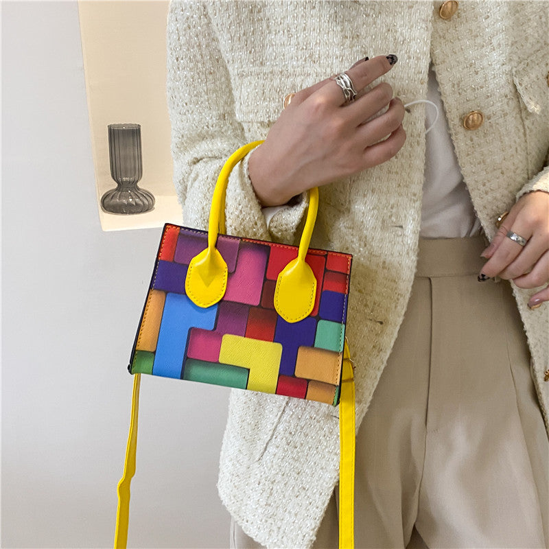 Trendy Color-Block Shoulder Crossbody Bag 2022