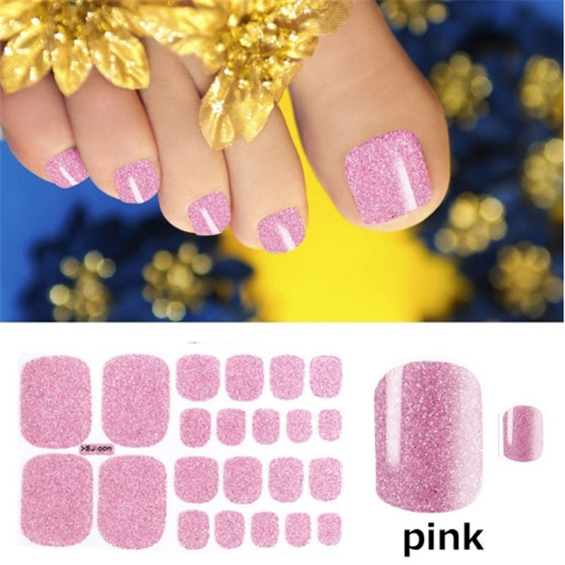 Solid Color Waterproof Toe Nail Stickers for Wholesale