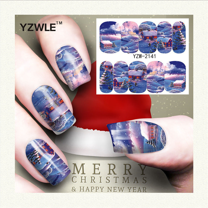 Nail Stickers Water Transfer for Winter Christmas Decor