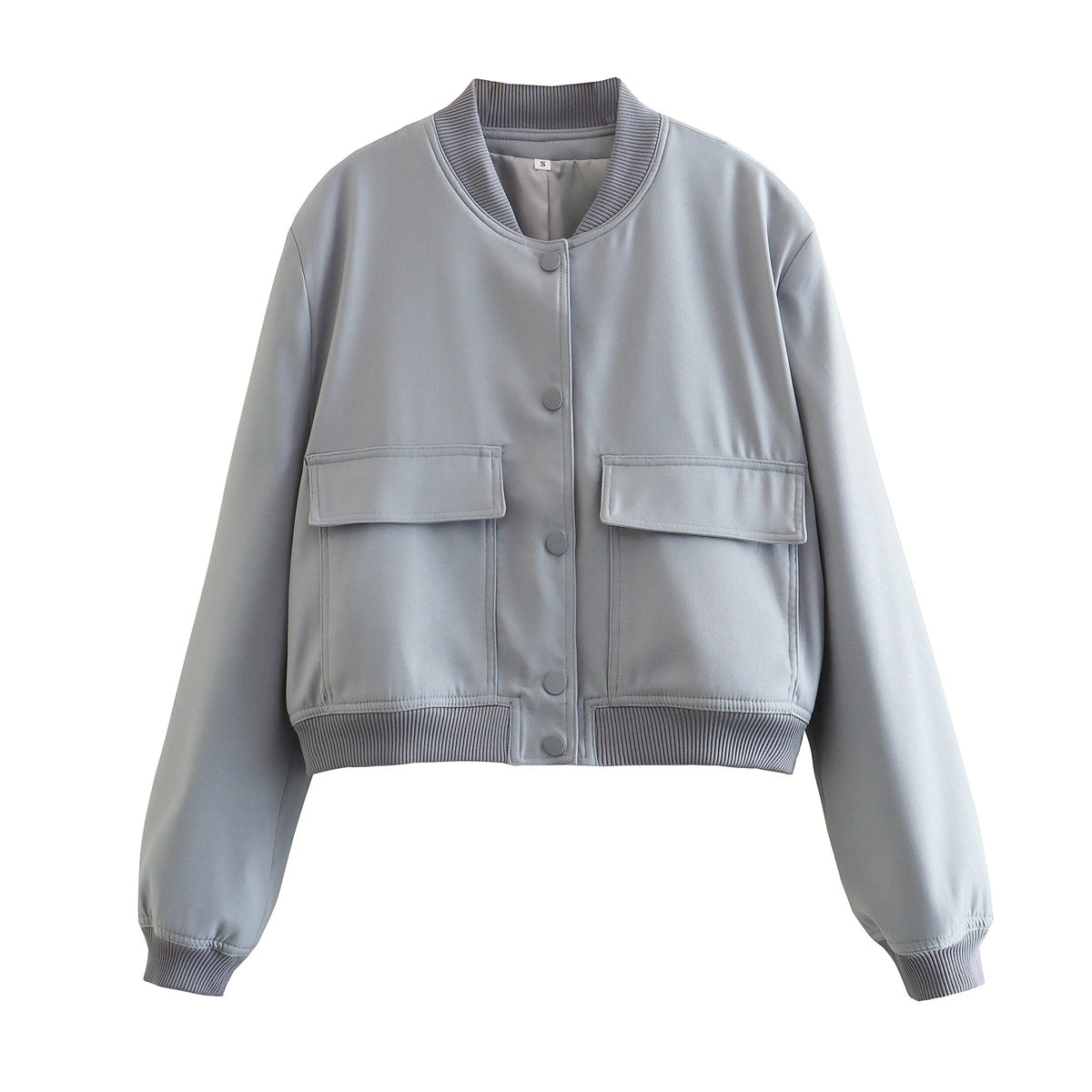 Women’s Jacket with Stand Collar and Pockets (A19621)