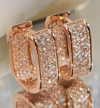 Elegant Geometric Micro Inlay Women's Earrings for Daily Wear