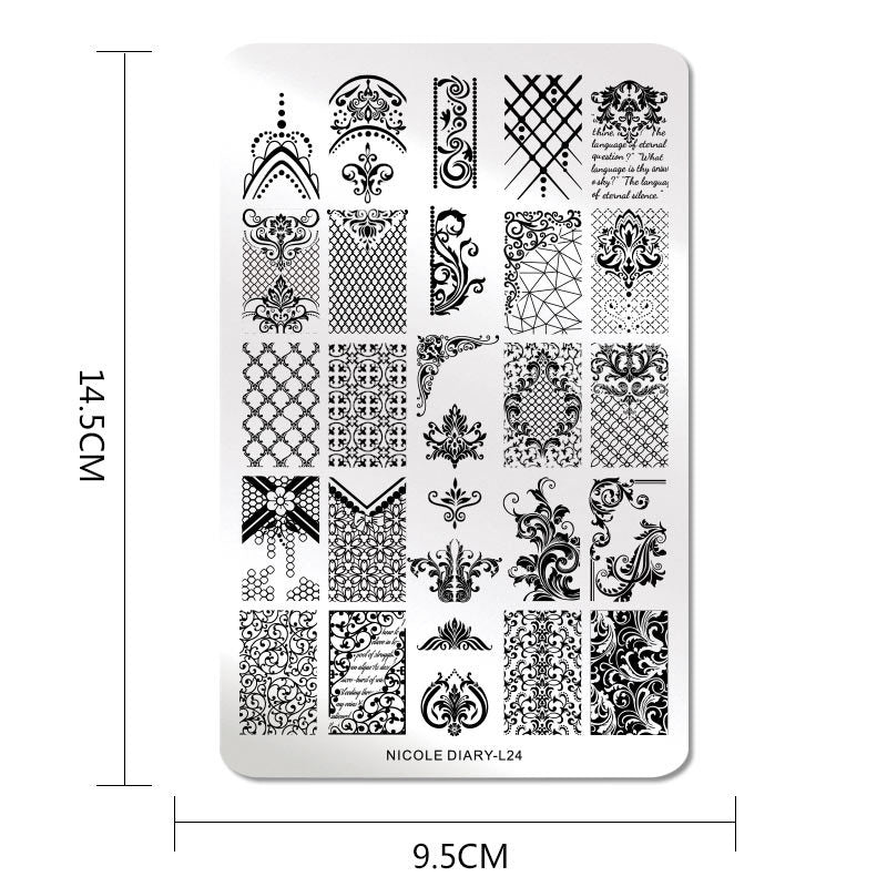 NICOLE DIARY Large Nail Art Stamping Plate Template