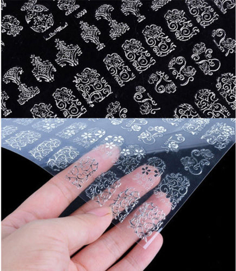 108 Metallic Nail Art 3D Stickers for Manicure