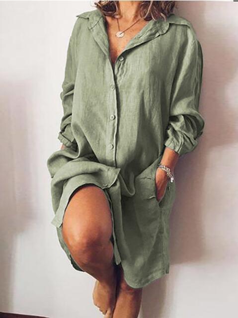2023 Spring Women's Long Sleeve Shirt with Pockets