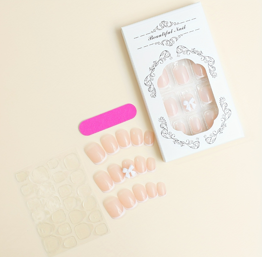 White Bow Nail Stickers