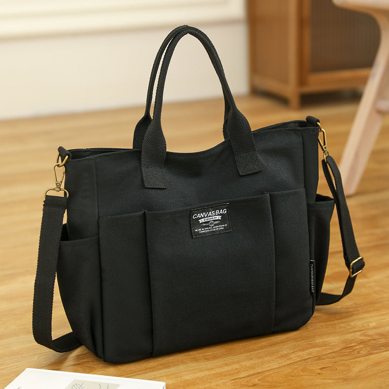 Large Capacity Women’s Canvas Tote & Crossbody Bag