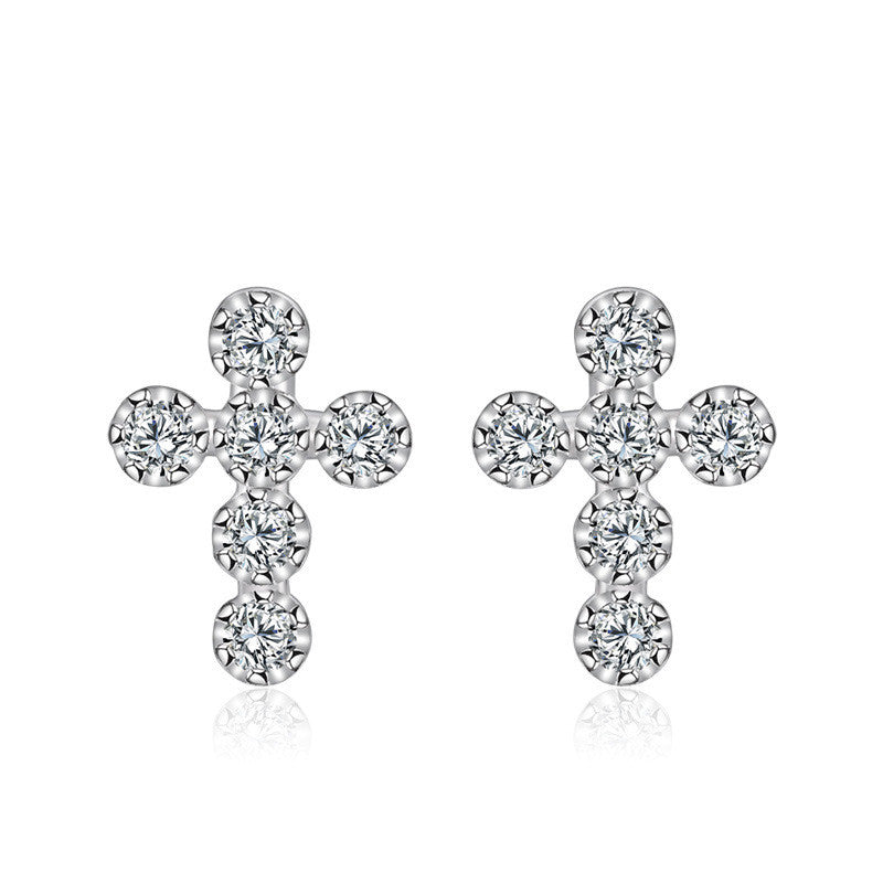 S925 Cross Earrings Studs