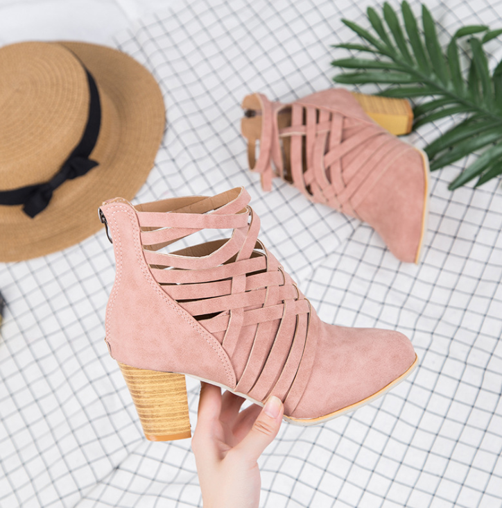 Cutout High Heels and Chunky Women’s Ankle Boots