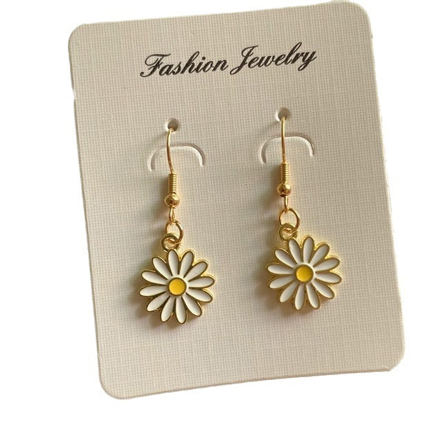 Korean Fashion Sunflower Necklace and Earring Set for Girls