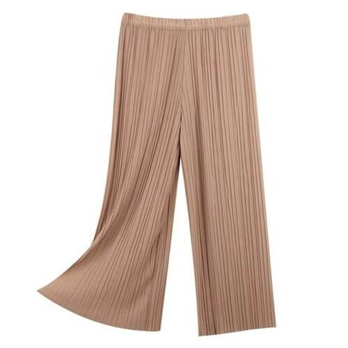 Women’s High-Waisted Pleated Wide-Leg Pants (Black)