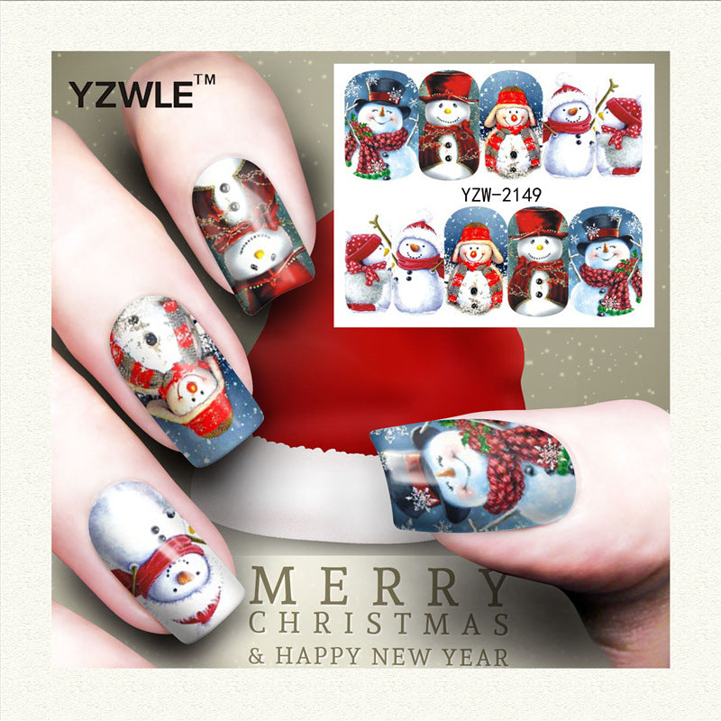 Nail Stickers Water Transfer for Winter Christmas Decor