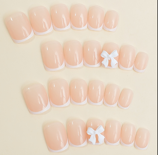 White Bow Nail Stickers