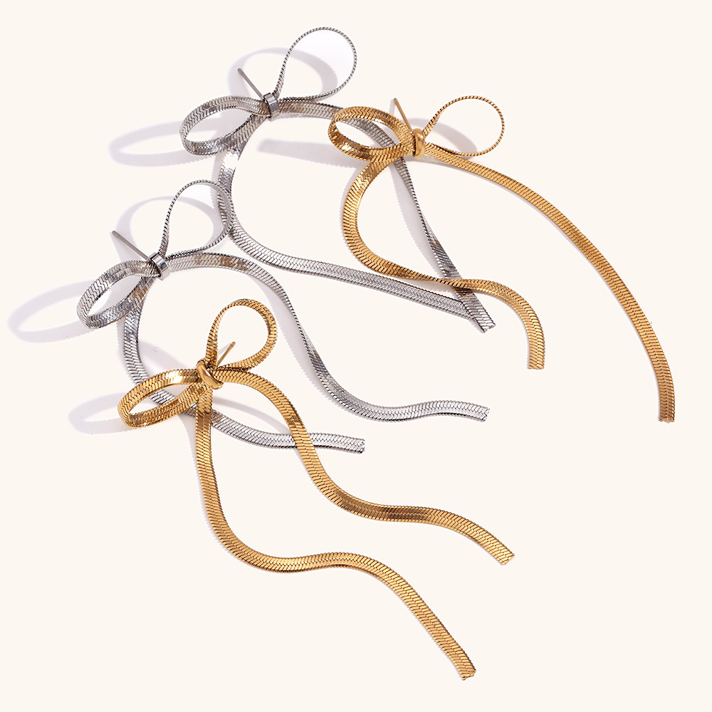 Chain Bow Earrings