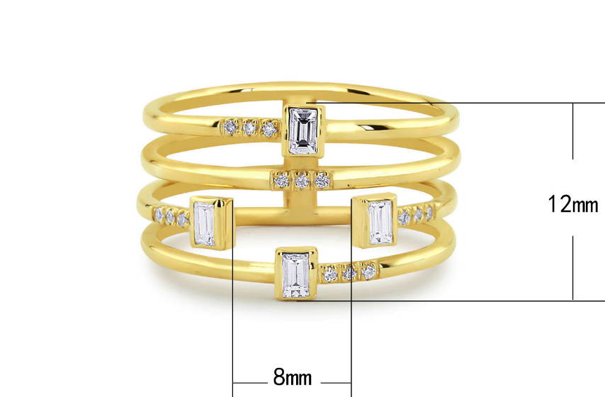 Women’s Silver-Plated Zircon Ring for Parties