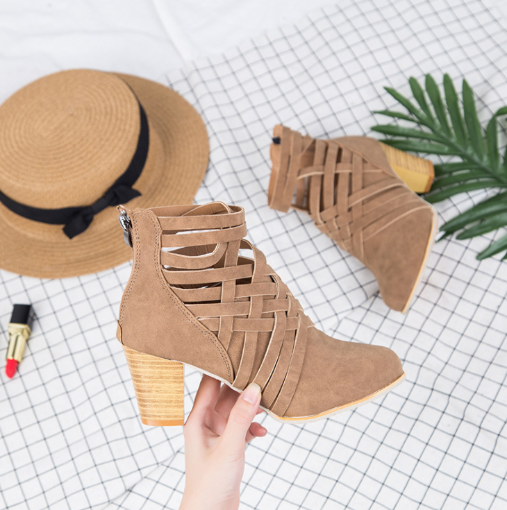 Cutout High Heels and Chunky Women’s Ankle Boots