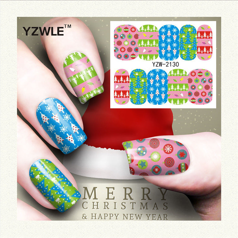 Nail Stickers Water Transfer for Winter Christmas Decor