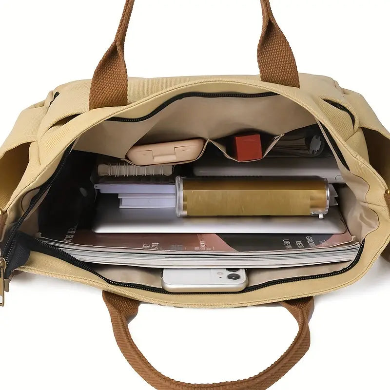 Large Capacity Women’s Canvas Tote & Crossbody Bag