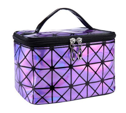 Women’s Waterproof Paillette Leather Makeup Bag Organizer