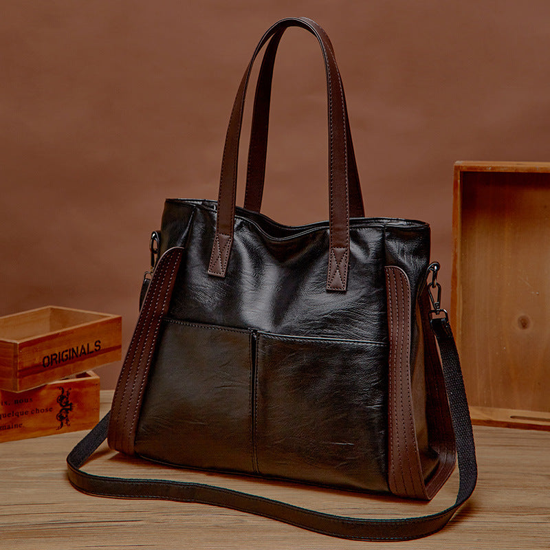 Large Capacity Soft Leather Tote Bag for Women 2024