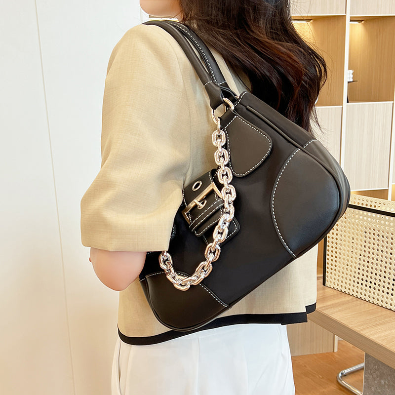 Luxury Women’s PU Leather & Canvas Shoulder Bag