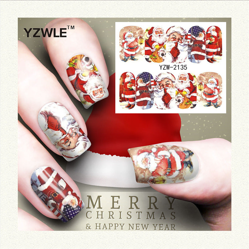 Nail Stickers Water Transfer for Winter Christmas Decor