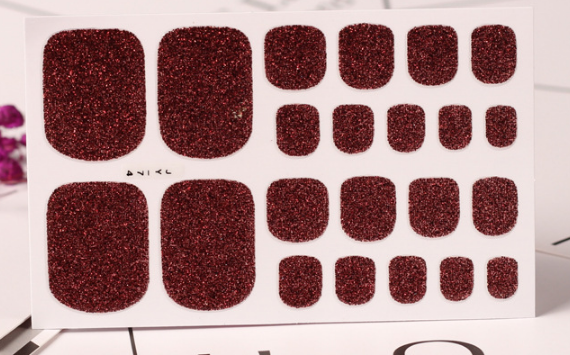 Solid Color Waterproof Toe Nail Stickers for Wholesale
