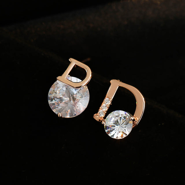 Simple Shiny Asymmetric Earrings for Women’s Parties