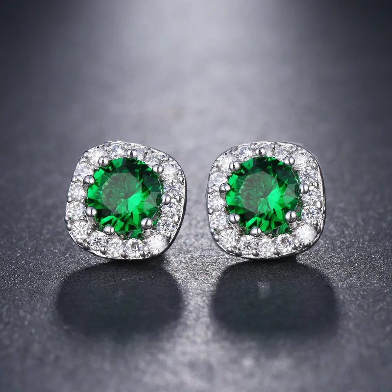 Fashionable Simple And Cute Disc Zircon Stud Earrings For Women