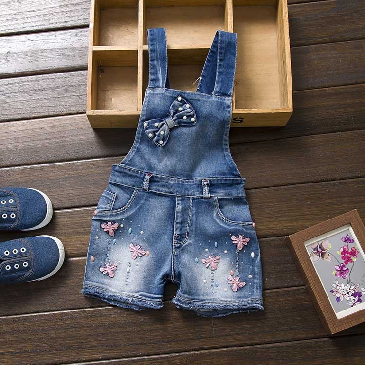 American Style Girl Faded Jeans Jumpsuit