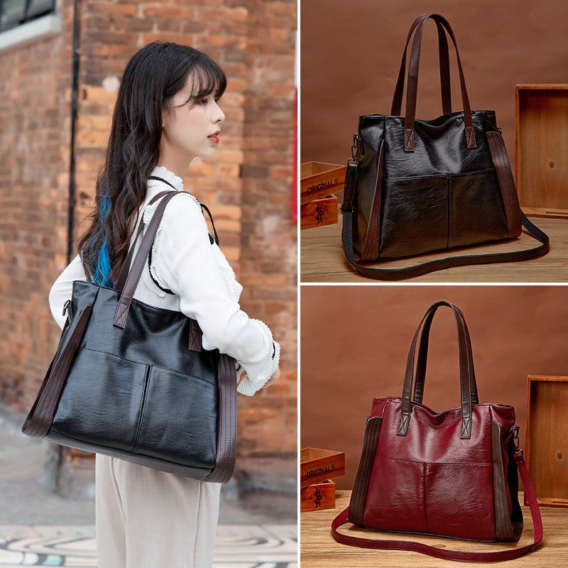 Large Capacity Soft Leather Tote Bag for Women 2024