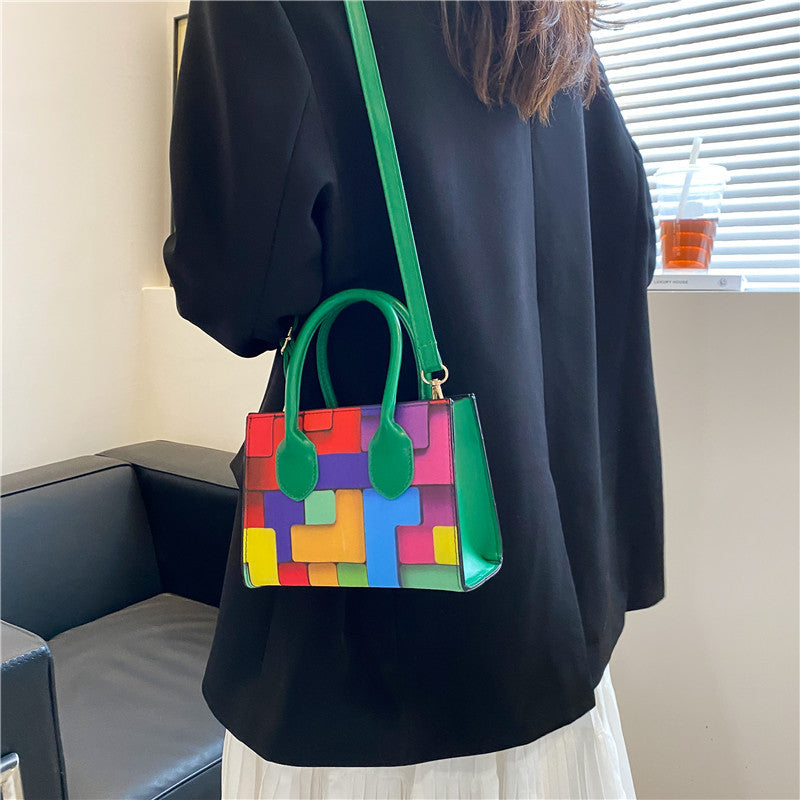 Trendy Color-Block Shoulder Crossbody Bag 2022