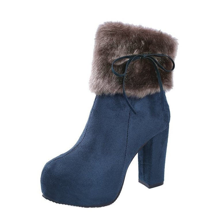 Plus Cashmere Women’s New Style Platform Martin Boots