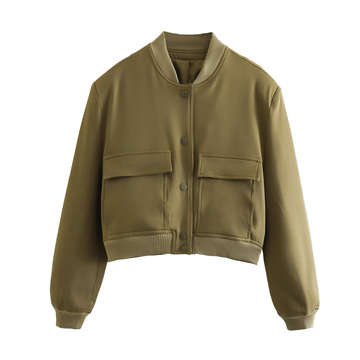 Women’s Jacket with Stand Collar and Pockets (A19621)