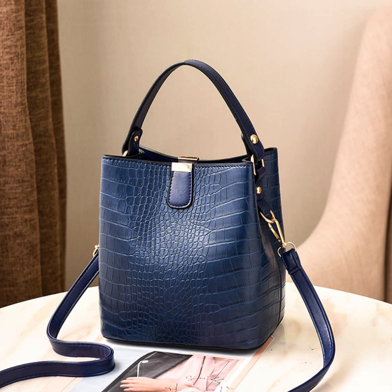 2019 Fashion Casual Women’s Crocodile Bucket Bag