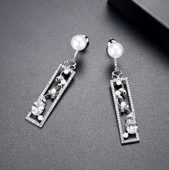 Pearl Earrings, Opal Earrings, Creative Long Earrings