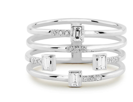 Women’s Silver-Plated Zircon Ring for Parties