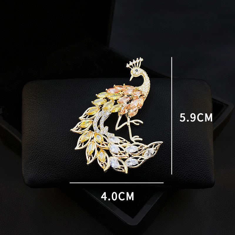 Elegant Peacock Brooch for Women’s Suit Accessories