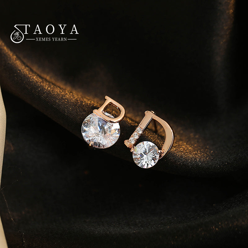 Simple Shiny Asymmetric Earrings for Women’s Parties