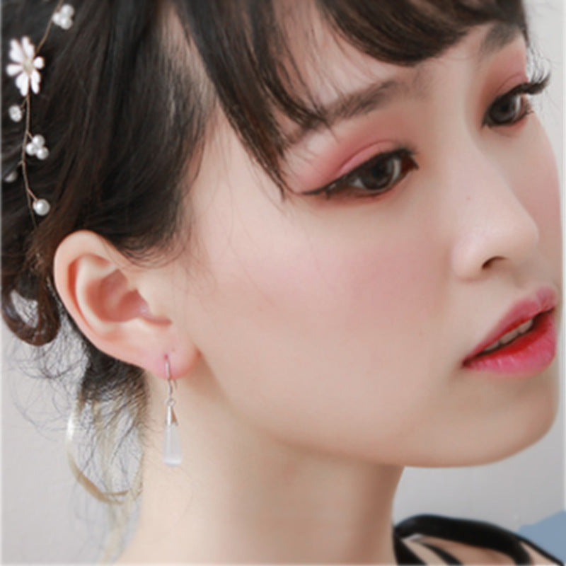 Elegant Cat Eye Stone Water Drop Earrings for Women