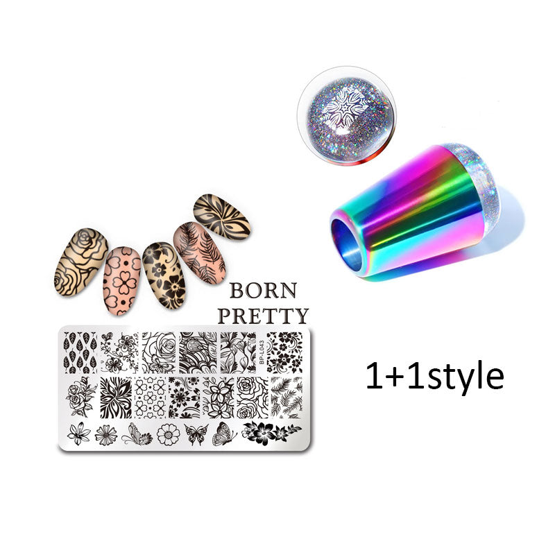 Nail Art Stamping Plate and Silicone Stamper Tool